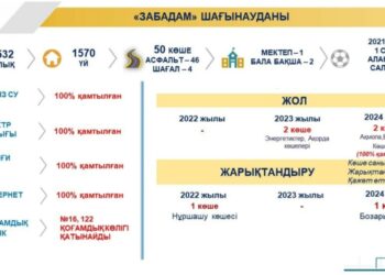 БИЫЛ «ЗАБАДАМ»-ДАҒЫ НҰРШАШУ КӨШЕСІ ЖАРЫҚТАНДЫРЫЛАДЫ
