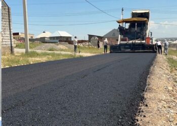 Асфальт төсеу жұмыстары атқарылуда