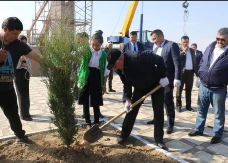 ТҮРКІСТАН: РЕСПУБЛИКА КҮНІНЕ ОРАЙ 300 ТҮП ШЫРША АҒАШЫ ОТЫРҒЫЗЫЛДЫ