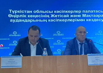 Түркістан облысы кәсіпкерлер палатасының Өңірлік кеңесі Жетісай мен Мақтаарал аудандарының бизнес өкілдерімен кездесті