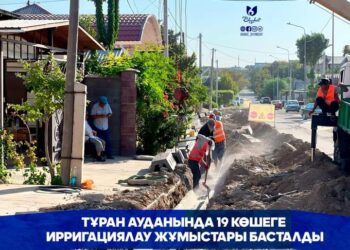 ТҰРАН АУДАНЫНДА 19 КӨШЕГЕ ИРРИГАЦИЯЛАУ ЖҰМЫСТАРЫ БАСТАЛДЫ