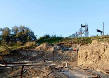 ТҮРКІСТАН: ТҮЛКІБАСТА ФРИСТАЙЛ СПОРТЫНА АРНАЛҒАН ТРАМПЛИН САЛЫНЫП ЖАТЫР