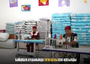 БӘЙДІБЕК АУДАНЫНДА ТІГІН ЦЕХЫ ІСКЕ ҚОСЫЛДЫ