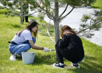 ТҮРКІСТАН ЖАСТАРЫ «ТАЗА ҚАЗАҚСТАН» АКЦИЯСЫ АЯСЫНДА ЭКОЛОГИЯЛЫҚ ІС-ШАРА ӨТКІЗДІ