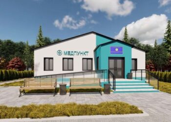 МЕДИЦИНАЛЫҚ НЫСАНДАР САЛЫНЫП, АСФАЛЬТ ТӨСЕЛУДЕ