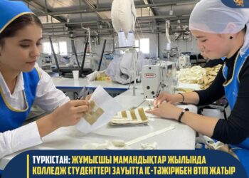 ТҮРКІСТАН: ЖҰМЫСШЫ МАМАНДЫҚТАР ЖЫЛЫНДА КОЛЛЕДЖ СТУДЕНТТЕРІ ЗАУЫТТА ІС-ТӘЖІРИБЕН ӨТІП ЖАТЫР