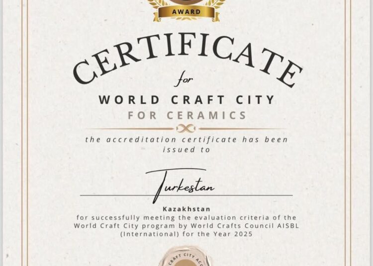 «ТҮРКІСТАН — ҚОЛӨНЕРШІЛЕР ҚАЛАСЫ» СТАТУСЫН АЛДЫ 