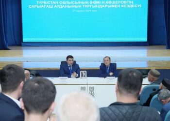 ТҮРКІСТАН ОБЛЫСЫНЫҢ ӘКІМІМЕН КЕЗДЕСУДЕ САРЫАҒАШ ТҰРҒЫНДАРЫ ӨТКІР МӘСЕЛЕЛЕРДІ АШЫҚ АЙТТЫ