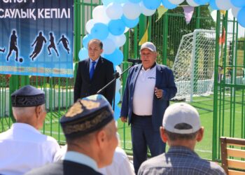 САРЫАҒАШ: ТАСКЕСКЕН ЕЛДІ МЕКЕНІНДЕ ЗАМАНАУИ СПОРТ АЛАҢШАСЫ ЕЛ ИГІЛІГІНЕ БЕРІЛДІ