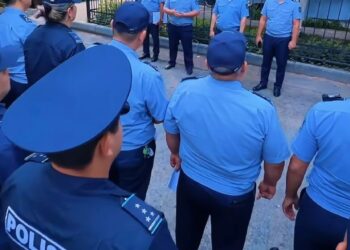 Шымкент қаласы Еңбекші ауданы полиция басқармасында жеке құраммен саптық жиын өткізілді.
