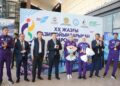 ТҮРКІСТАН ЖҰРТШЫЛЫҒЫ АЗИЯ ОЙЫНДАРЫНЫҢ ЖЕҢІМПАЗДАРЫ МЕН ЖҮЛДЕГЕРЛЕРІН ҚОШЕМЕТПЕН ҚАРСЫ АЛДЫ