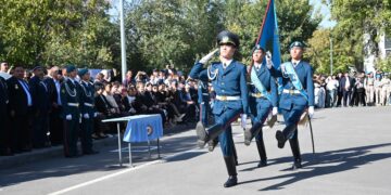 ШЫМКЕНТТЕГІ САБЫР РАХЫМОВ АТЫНДАҒЫ ӘСКЕРИ КОЛЛЕДЖДЕ АЛҒАШ РЕТ ӘСКЕРИ АНТ ҚАБЫЛДАУ РӘСІМІ ӨТТІ