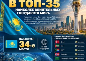 Казахстан вошёл в топ-35 наиболее влиятельных государств мира